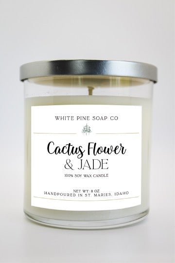 Cactus Flower and Jade Candle